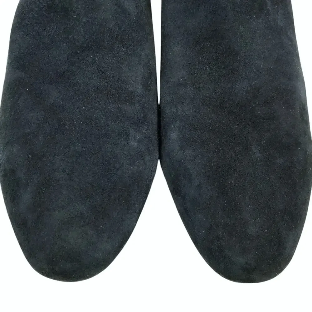 Maud Frizon Women's Navy Blue Velvet Low Block Heel Ankle Boots Size 40
